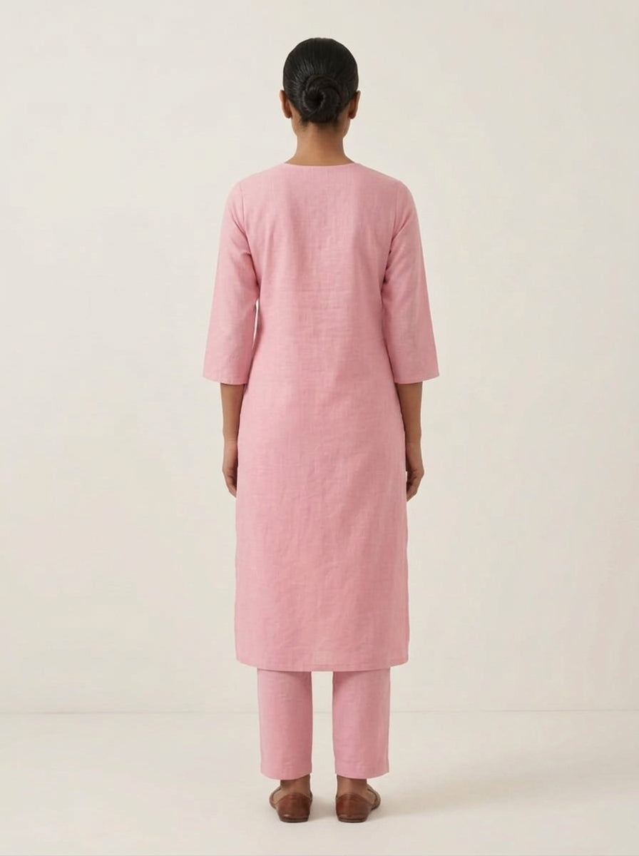 C3041 | Blush Pink Embroidered Lexus Fabric Co-Ord Set | Co-Ord Set