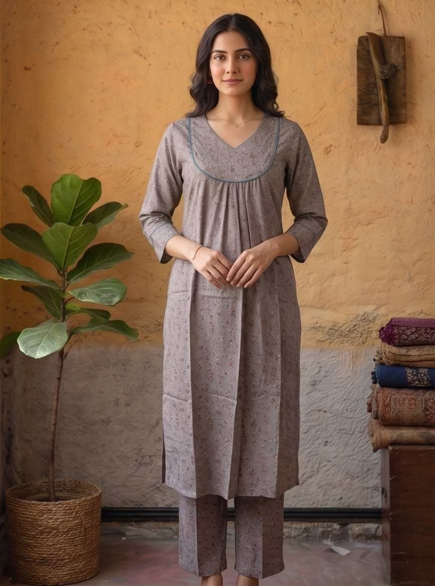 B3129 | Alpine Co-Ord Set with Contrast Piping