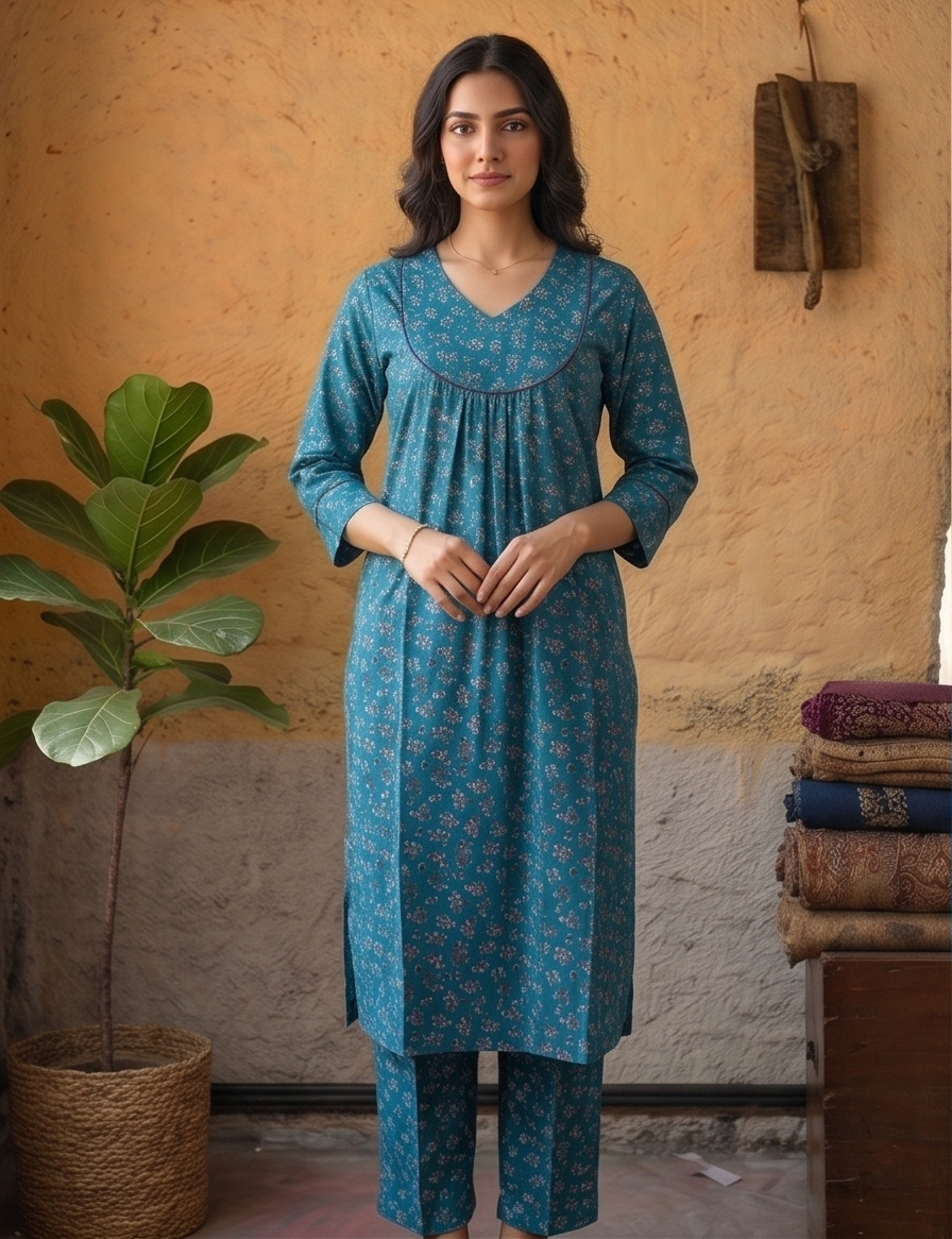 B3129 | Alpine Co-Ord Set with Contrast Piping