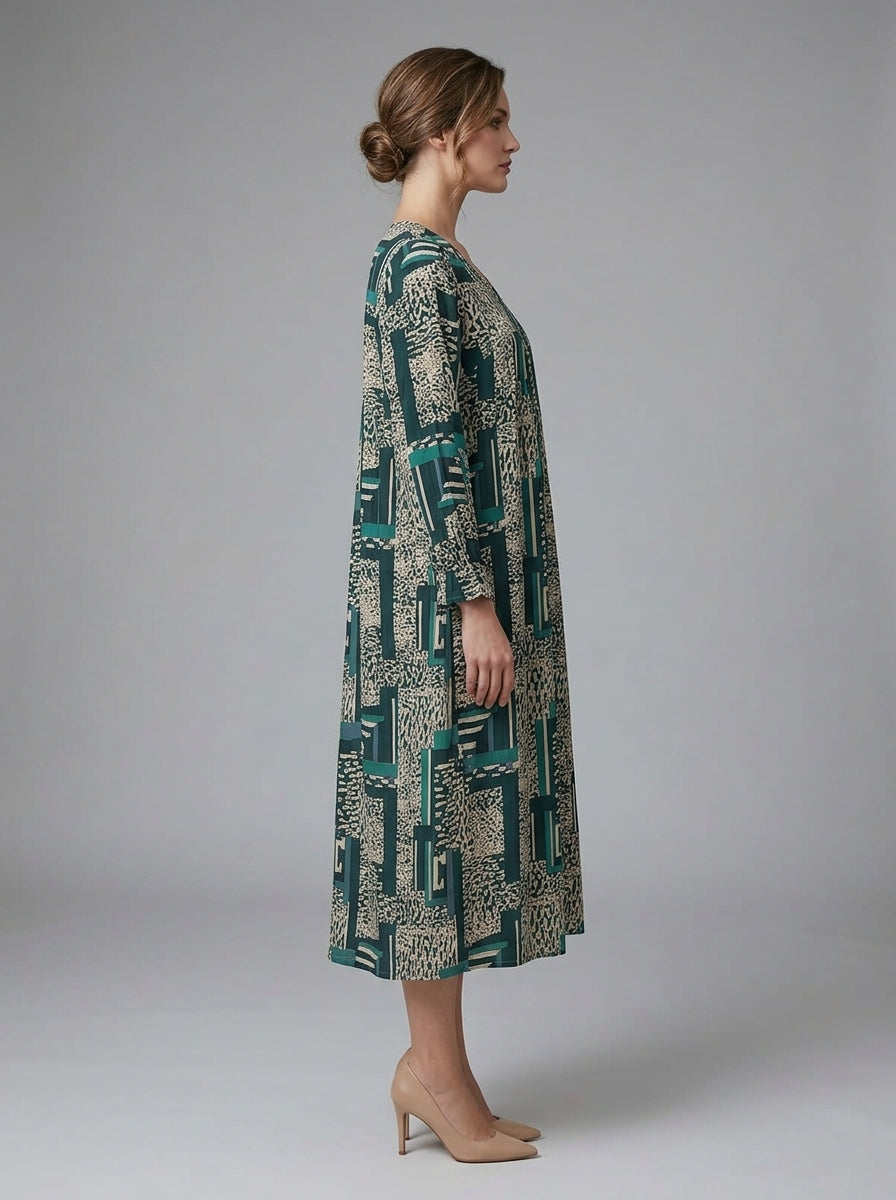 C3019 | Wrinkle Rayon Printed Long Kurti with Ruffled Sleeves