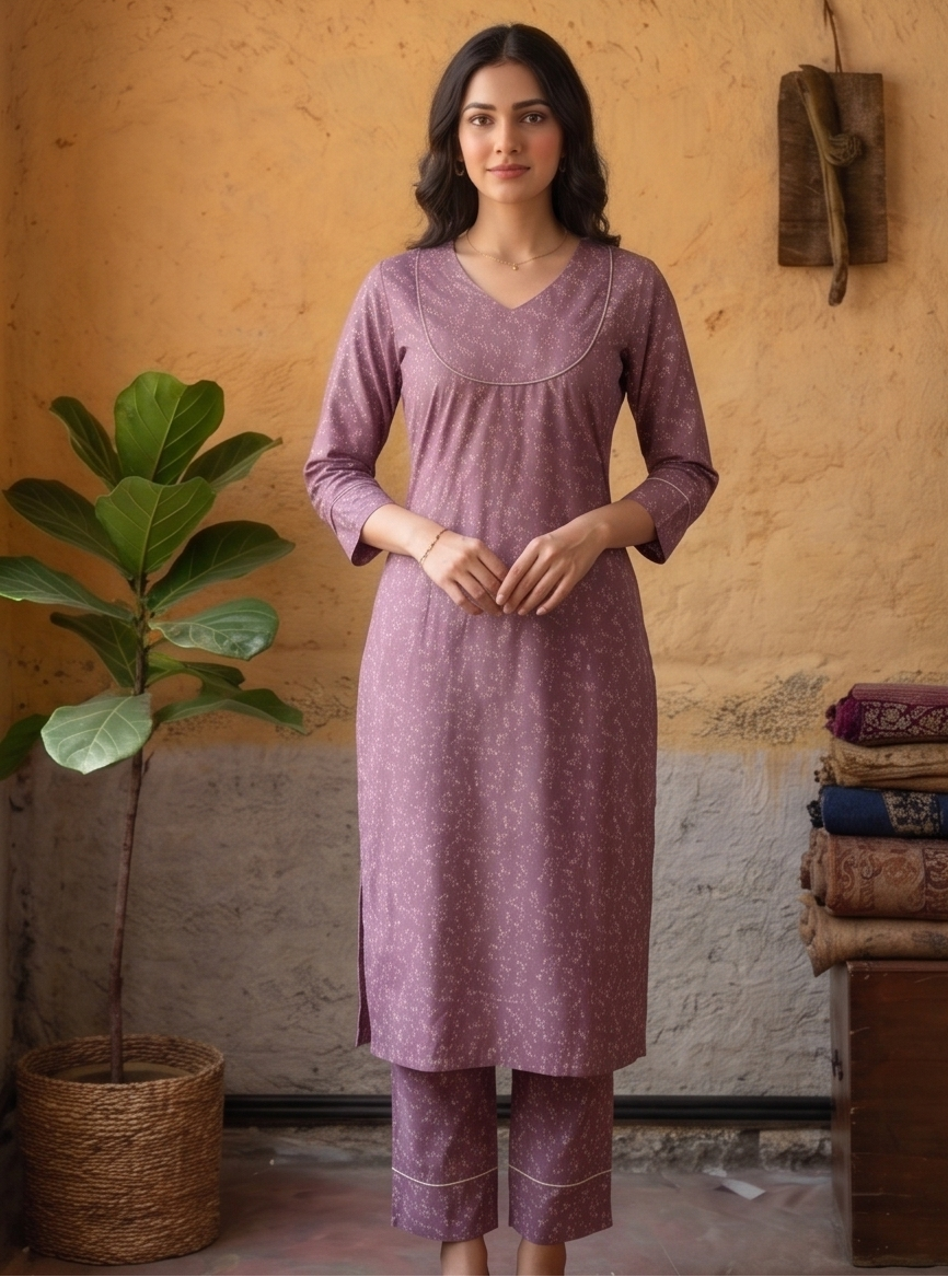 B3129 | Alpine Co-Ord Set with Contrast Piping