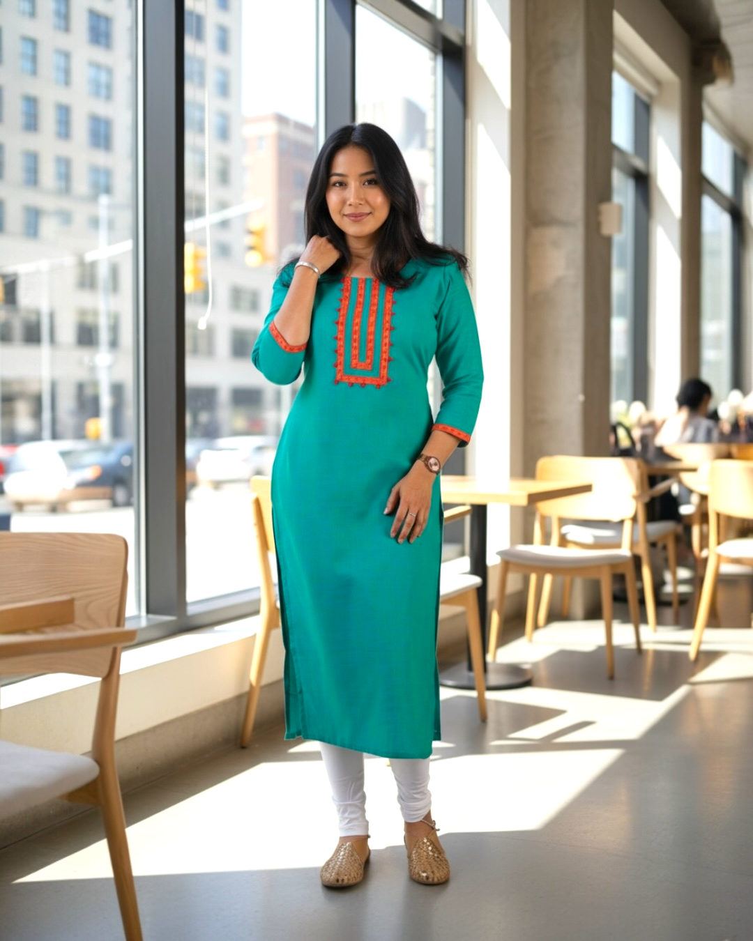 Elegant Embroidered green Kurta | NIYA Ethnic Wear for Women