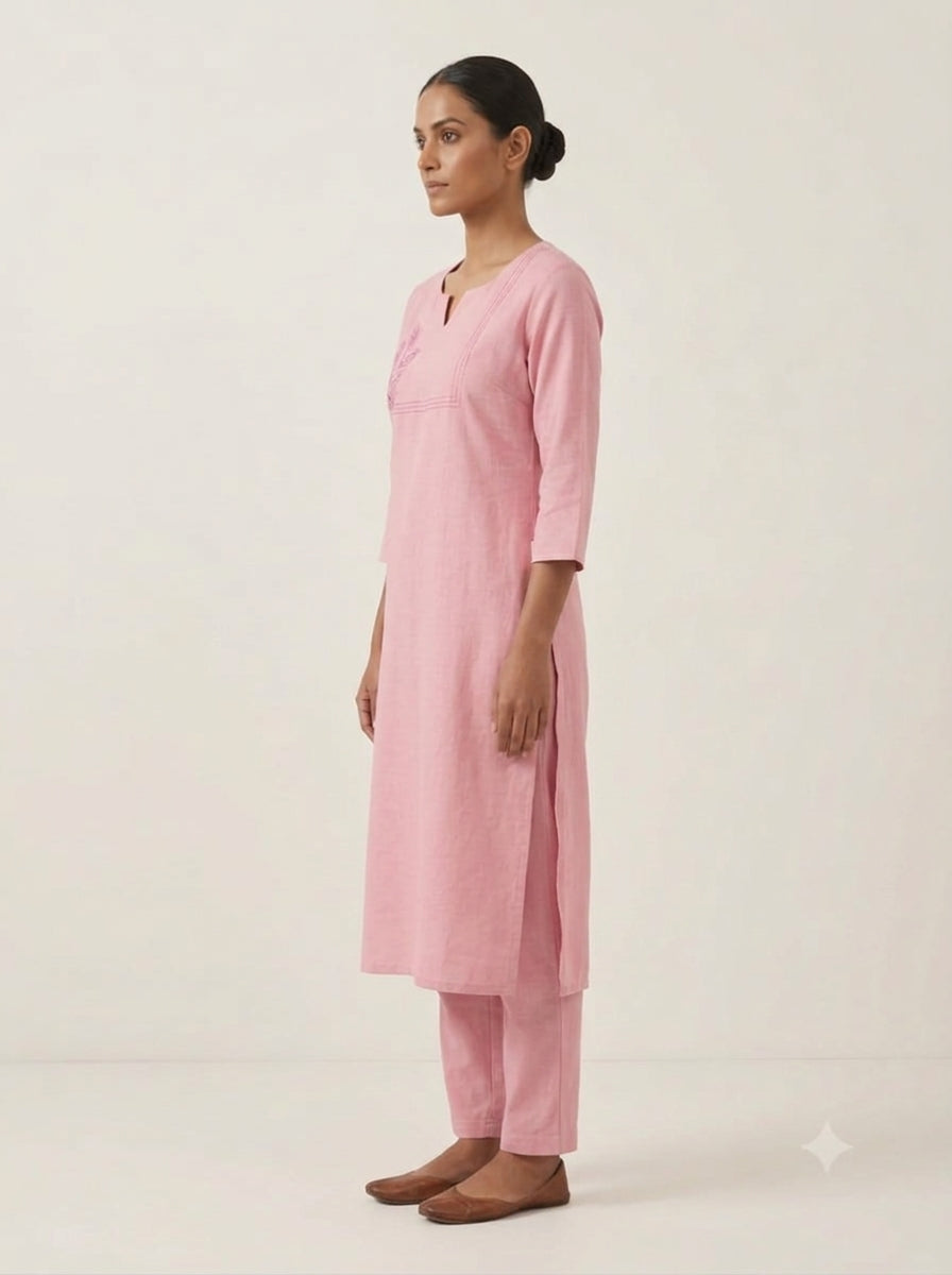 C3041 | Blush Pink Embroidered Lexus Fabric Co-Ord Set | Co-Ord Set