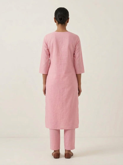 C3041 | Blush Pink Embroidered Lexus Fabric Co-Ord Set | Co-Ord Set