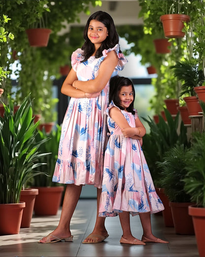 Mother-Daughter Matching Tie-Dye Dress Set | Pastel Summer Combo