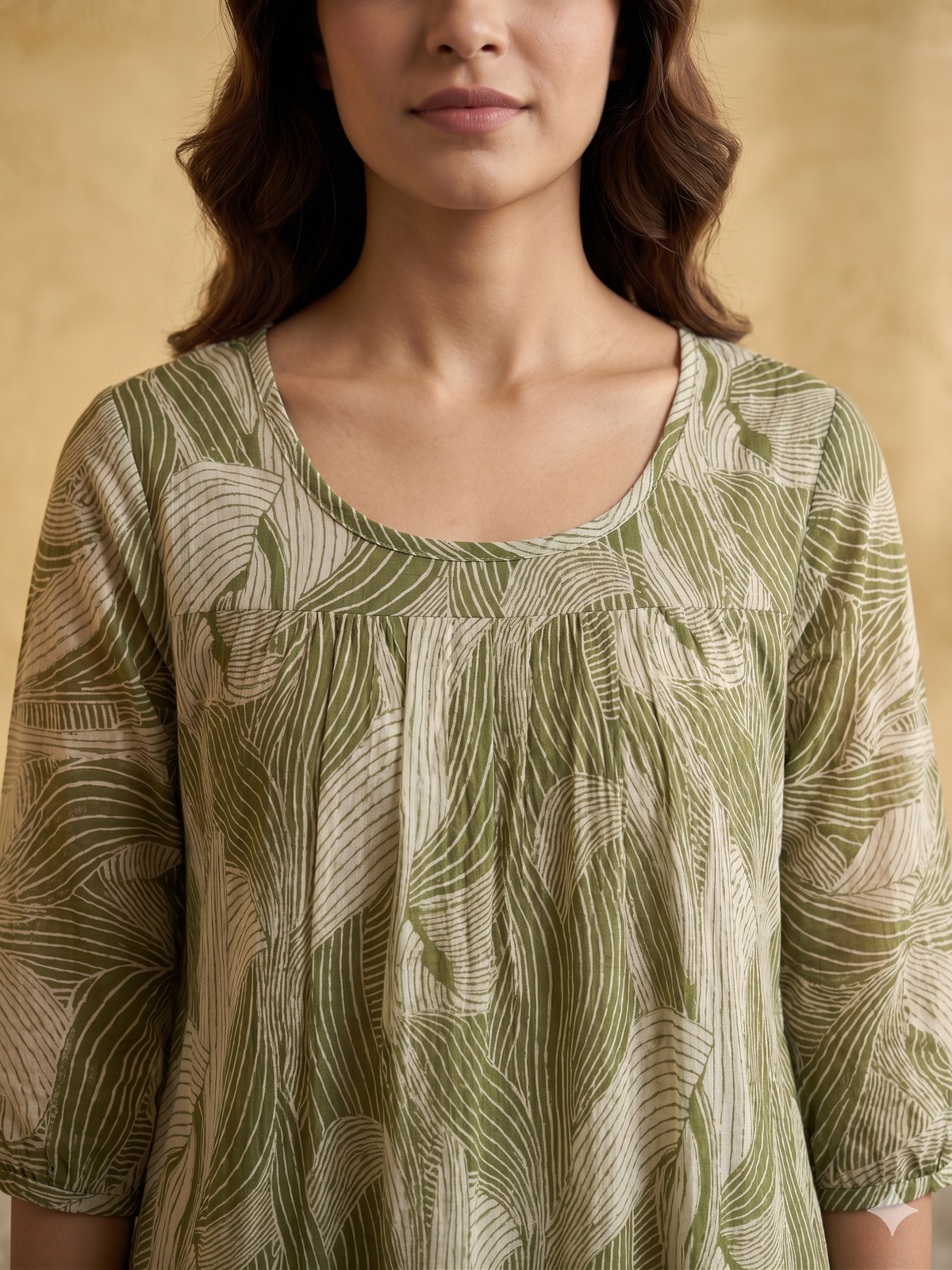 B3211 | Elegant Pleated Georgette Kurti with Crepe Lining | Designer Ethnic Wear