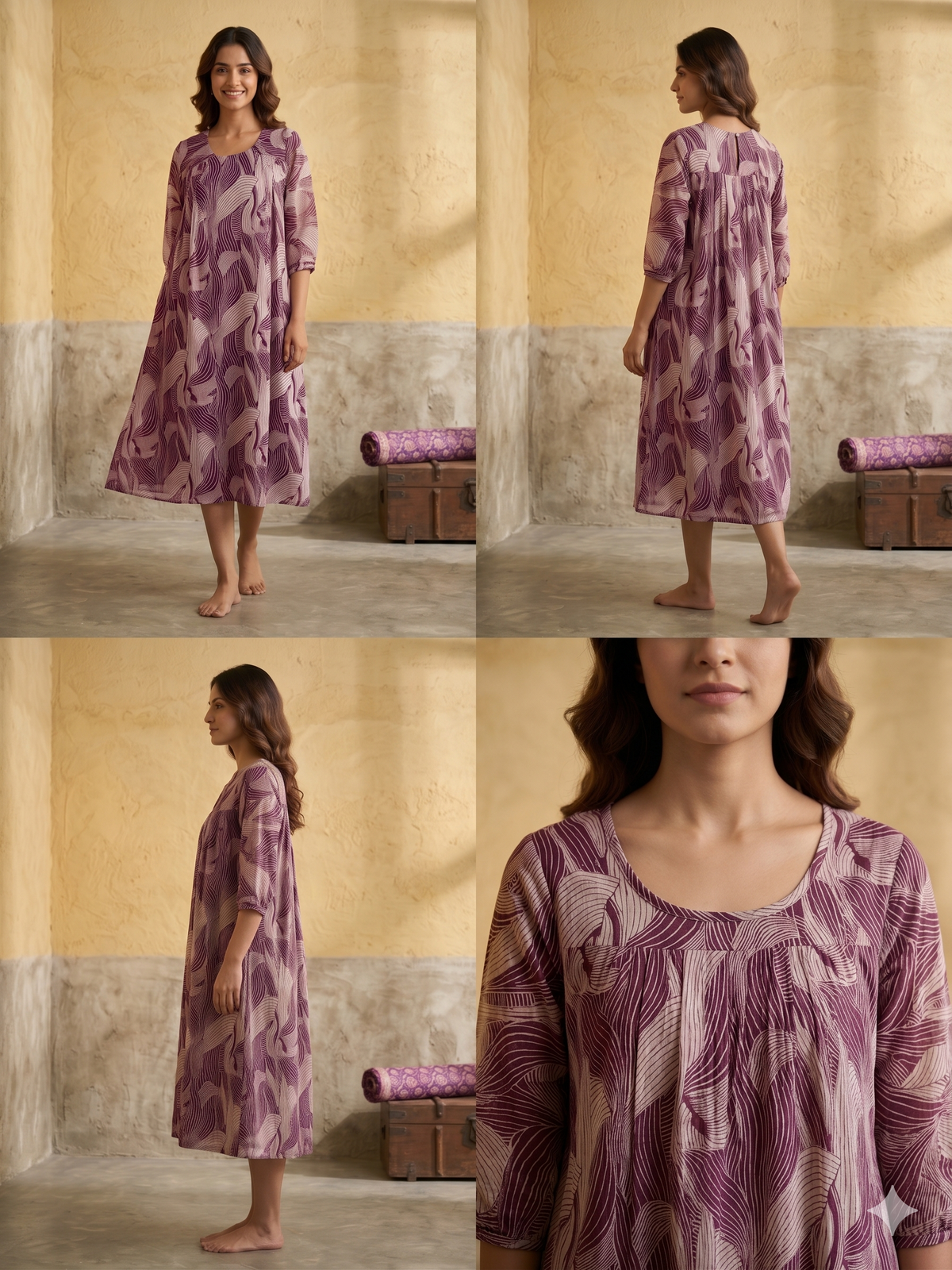 B3211 | Elegant Pleated Georgette Kurti with Crepe Lining | Designer Ethnic Wear