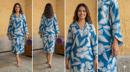 B3140 | Rayon Co-Ord Set with Collar & High-Low Sleeve Detail