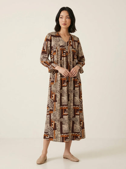 C3019 | Wrinkle Rayon Printed Long Kurti with Ruffled Sleeves
