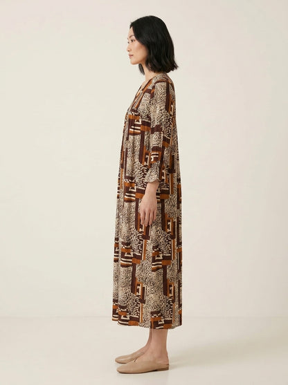 C3019 | Wrinkle Rayon Printed Long Kurti with Ruffled Sleeves