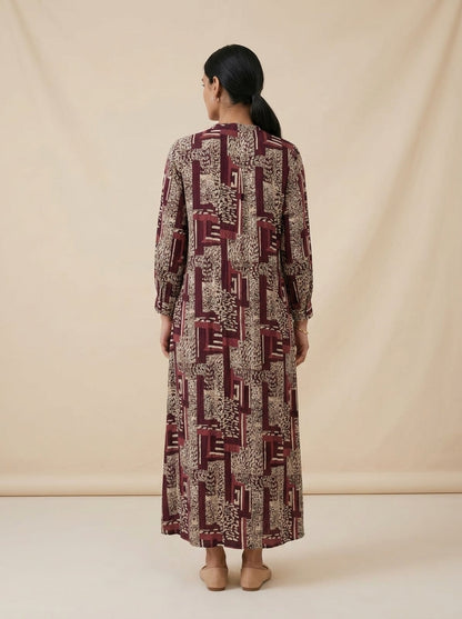 C3019 | Wrinkle Rayon Printed Long Kurti with Ruffled Sleeves