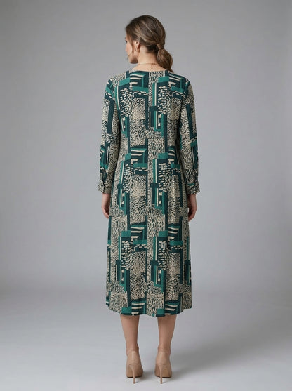 C3019 | Wrinkle Rayon Printed Long Kurti with Ruffled Sleeves