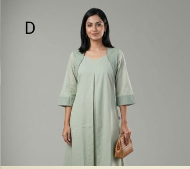 C3036 | Pastel Schiffli Embroidered Giza Cotton Long Kurti