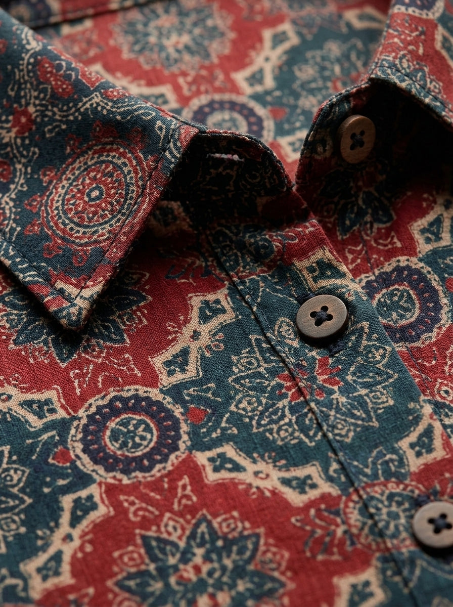 C5009 | Kalamkari Printed Cotton Full Sleeve Women's Shirt