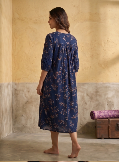 B3193 | Rayon Straight Kurti with Patch & Gather Detailing | Ethnic Wear