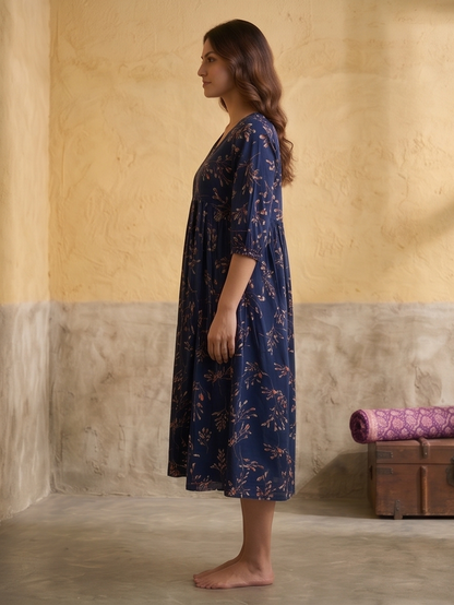 B3193 | Rayon Straight Kurti with Patch & Gather Detailing | Ethnic Wear