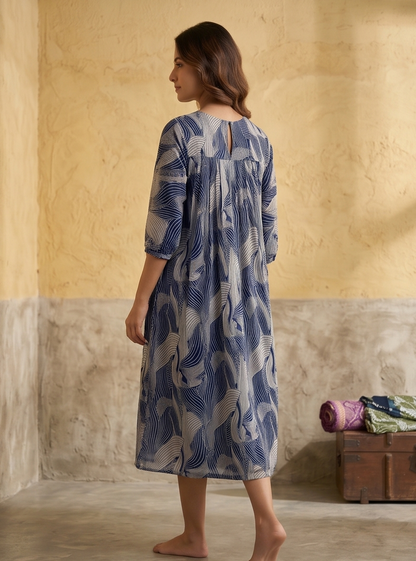 B3211 | Elegant Pleated Georgette Kurti with Crepe Lining | Designer Ethnic Wear