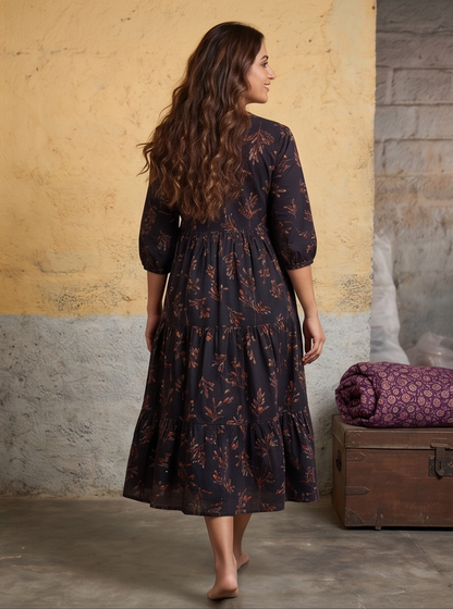 B3193 | Rayon Straight Kurti with Patch & Gather Detailing | Ethnic Wear
