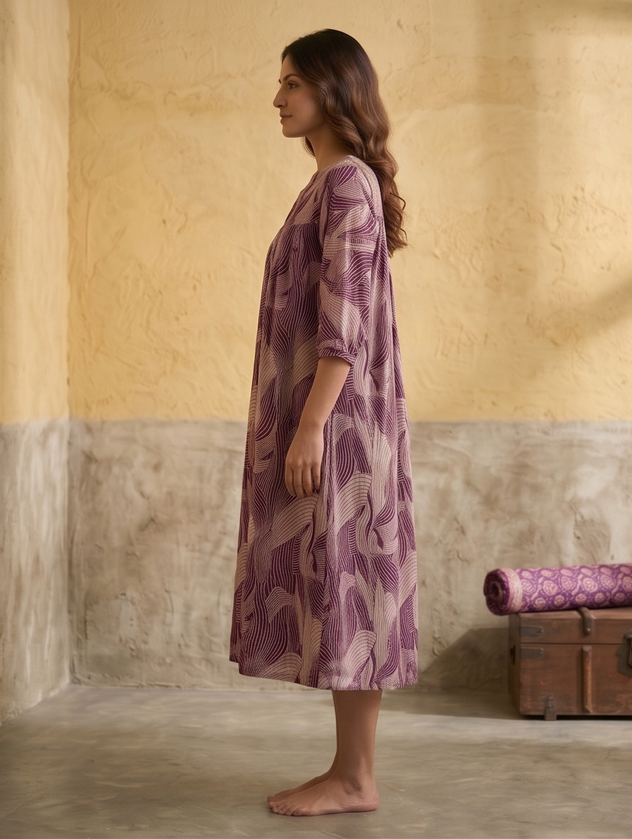 B3211 | Elegant Pleated Georgette Kurti with Crepe Lining | Designer Ethnic Wear