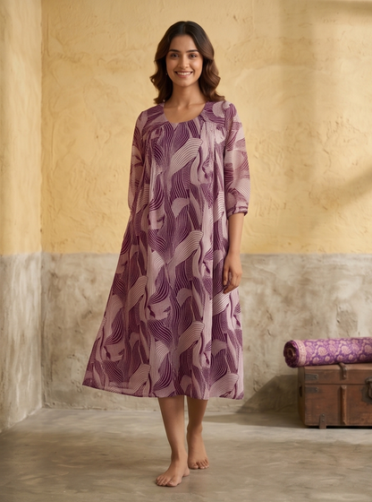 B3211 | Elegant Pleated Georgette Kurti with Crepe Lining | Designer Ethnic Wear
